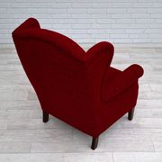 50s, Danish design, refurbished chair, furniture wool, mahogany wood