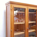 Vintage wooden glass bookcase cabinet