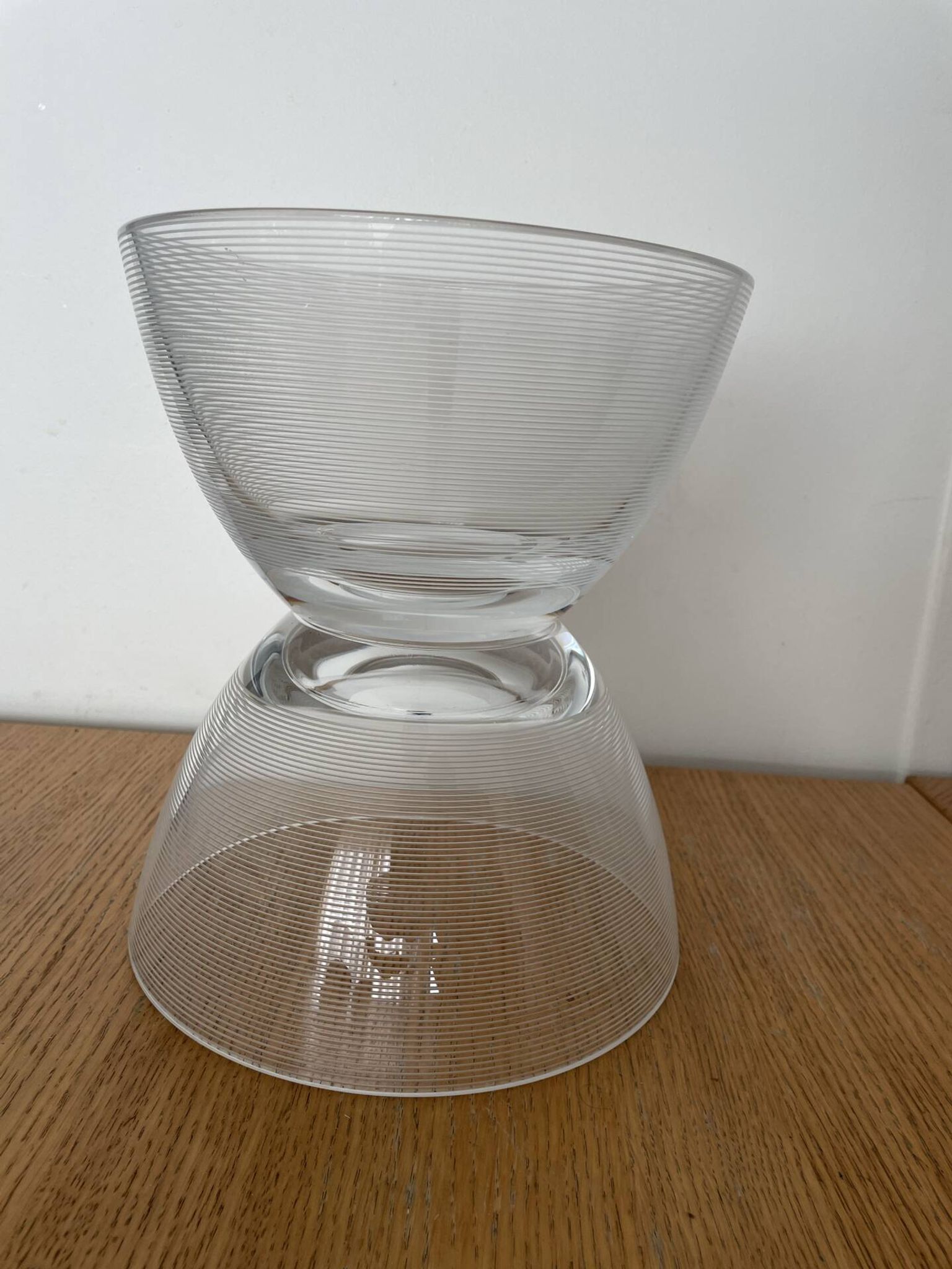 Pair of modernist salad bowls in Scandinavian style.