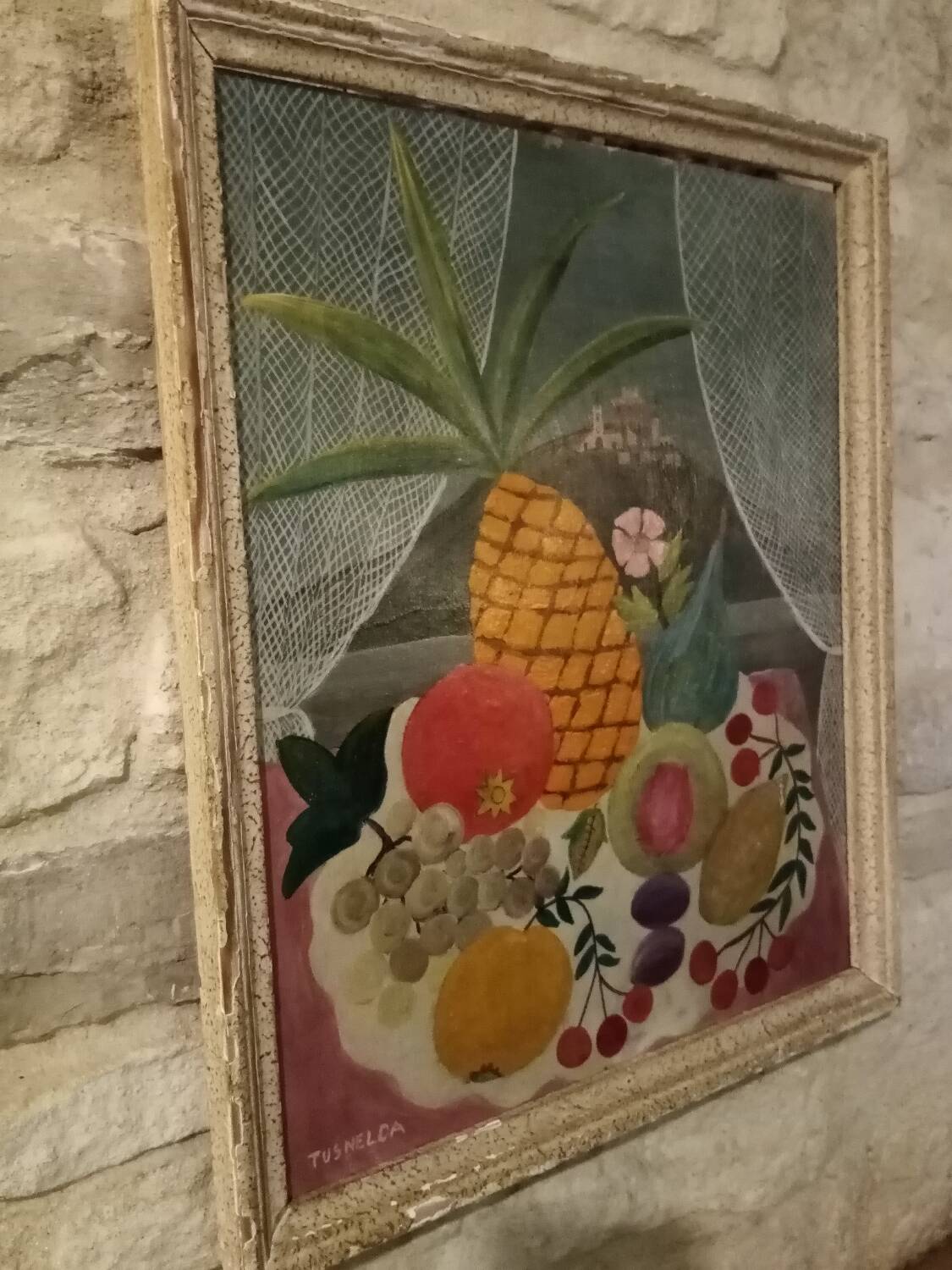 Oil painting on masonite Tusnelda Sanders