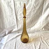 Genie bottle in amber yellow Empoli glass