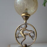 Art Deco golden brass lamp