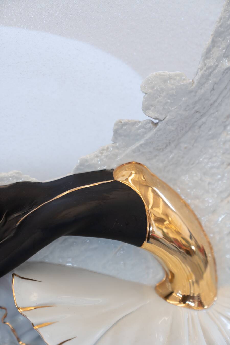 Lamp in murano glass and ceramic