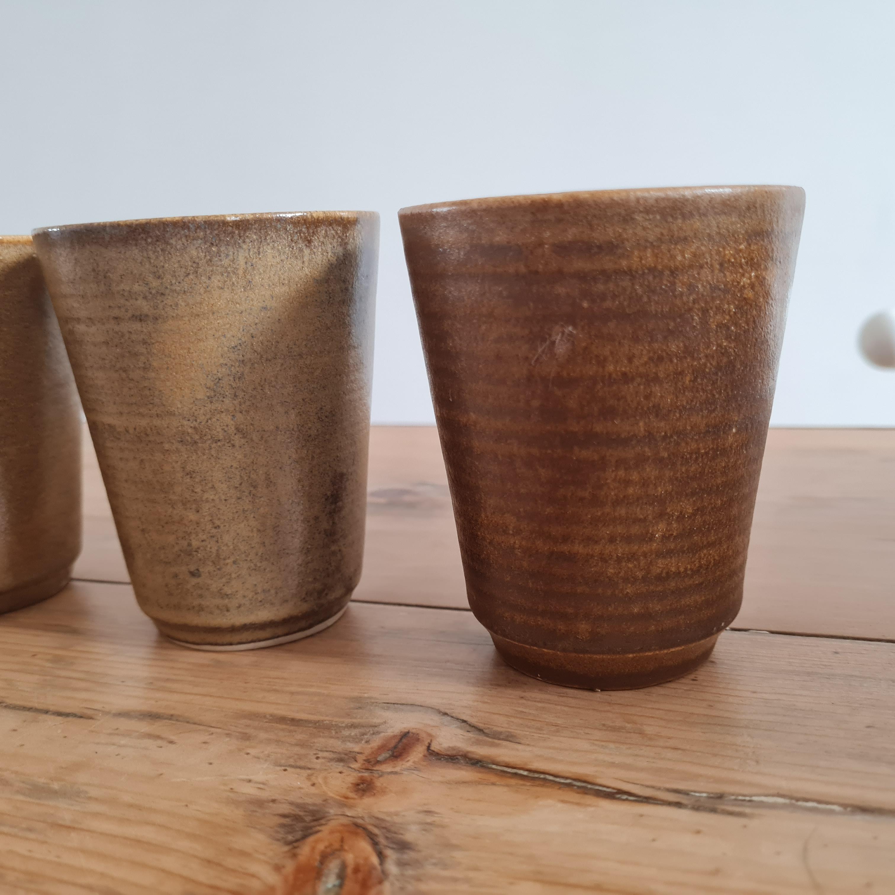Set of 5 cups in Digoin sandstone