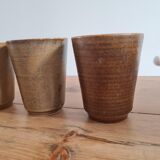 Set of 5 cups in Digoin sandstone