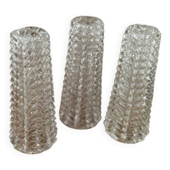 Set of 3 glasses for vintage wall lights