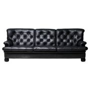 Three-seater sofa "Jupiter" in black leather by Arne Norell, Sweden, 1960.
