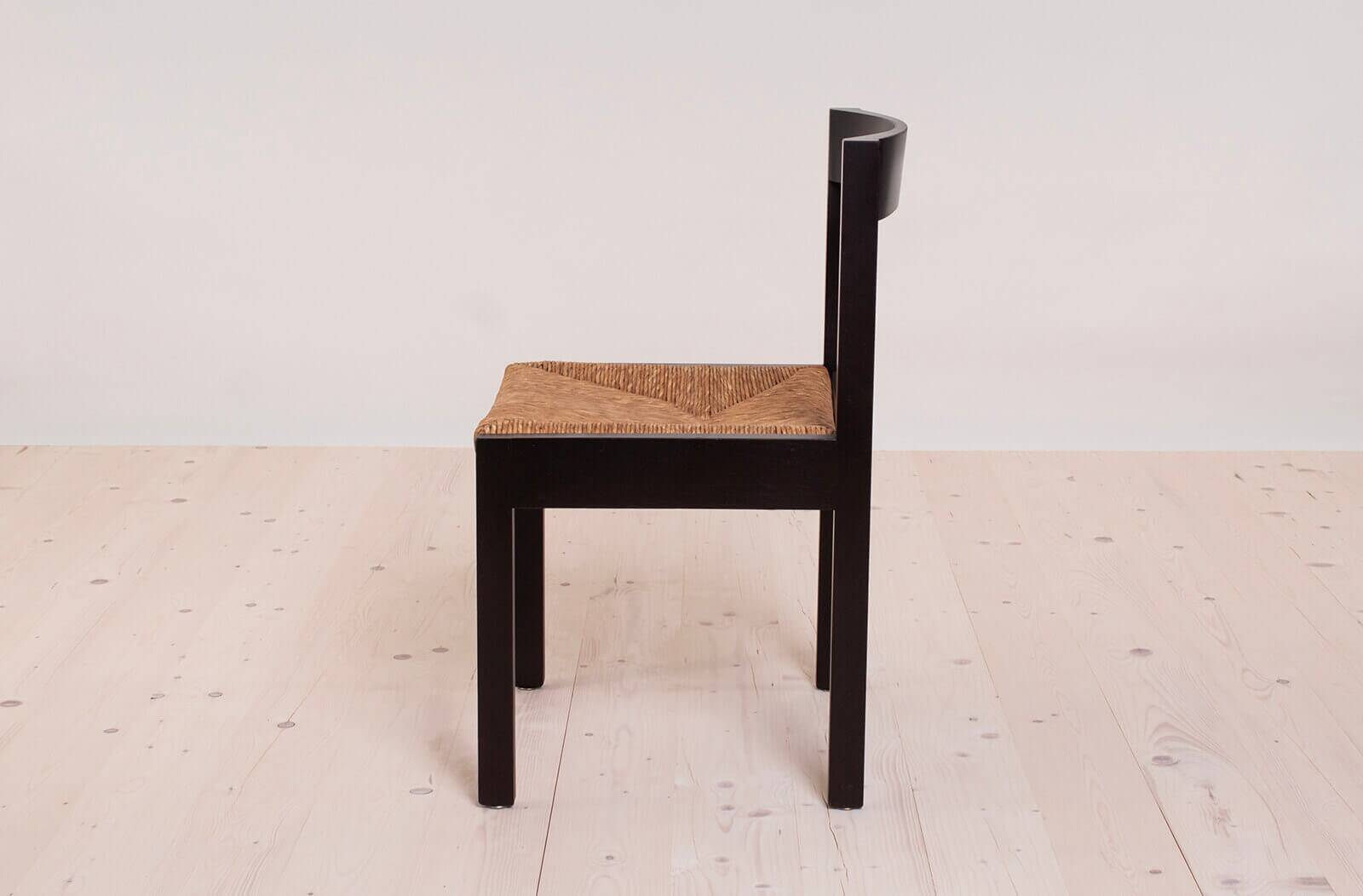 Vintage dining set, 4 chairs, extendable dining table, rope seating, 1970s