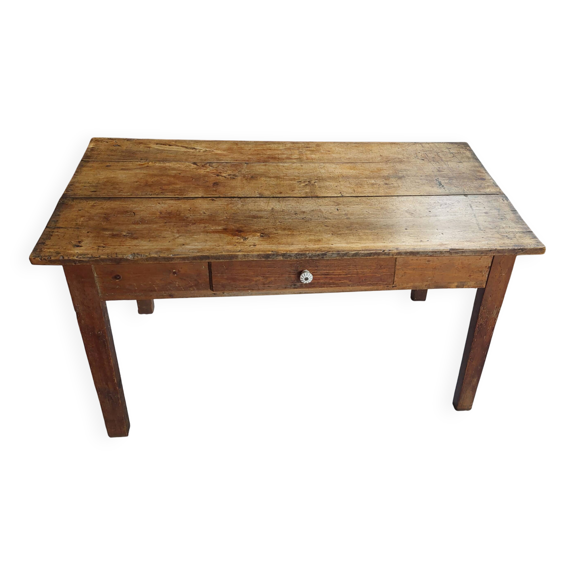 Low table in pine, one drawer