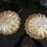 Pair of light fixtures, wall lamps or ceiling lamps 70s