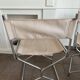 Chaise fauteuil vintage metteur en scène chrome & cuir beige