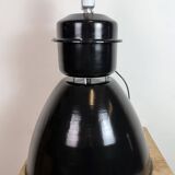 Large Black Industrial Factory Pendant Lamp from Elektrosvit, 1960s