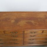 Large antique oak sideboard / chest of drawers / dresser, counter or display cabinet