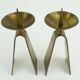 pair of mid century modern brass CANDLE HOLDERS from the 1950s / 60s
