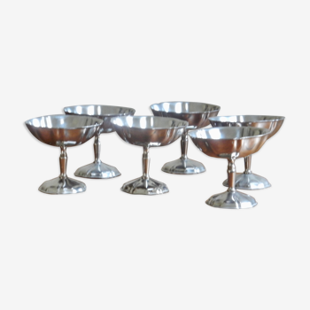 6 silver stainless steel ice cups
