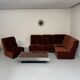 Old modular sofa in vintage velvet fabric, 5 elements, 70s