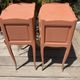 Pair of revamped bohemian / berber bedside tables with the heart "life is beautiful"