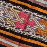 5x8 Multicolor Kilim Rug, Striped Rug, Antique Kilim 60s 160x232Cm