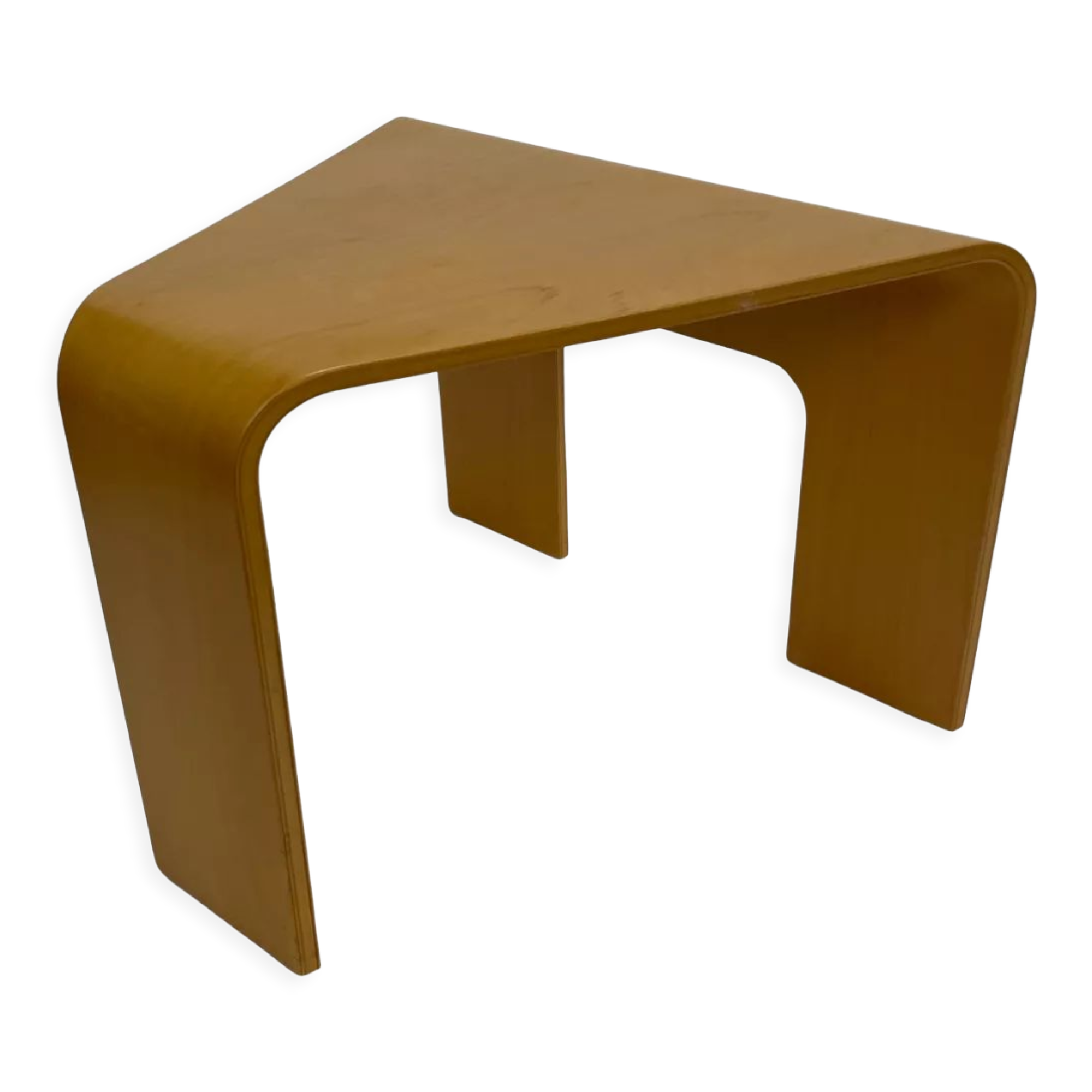 Table d’angle en bois courbé moderne du milieu du siècle années 1970