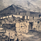 Pair of original drawings by Alice Gendreau dated 1908 "Alpine Landscapes"