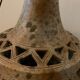 Openwork stoneware lamp foot signed Agnès Escalas, 1970