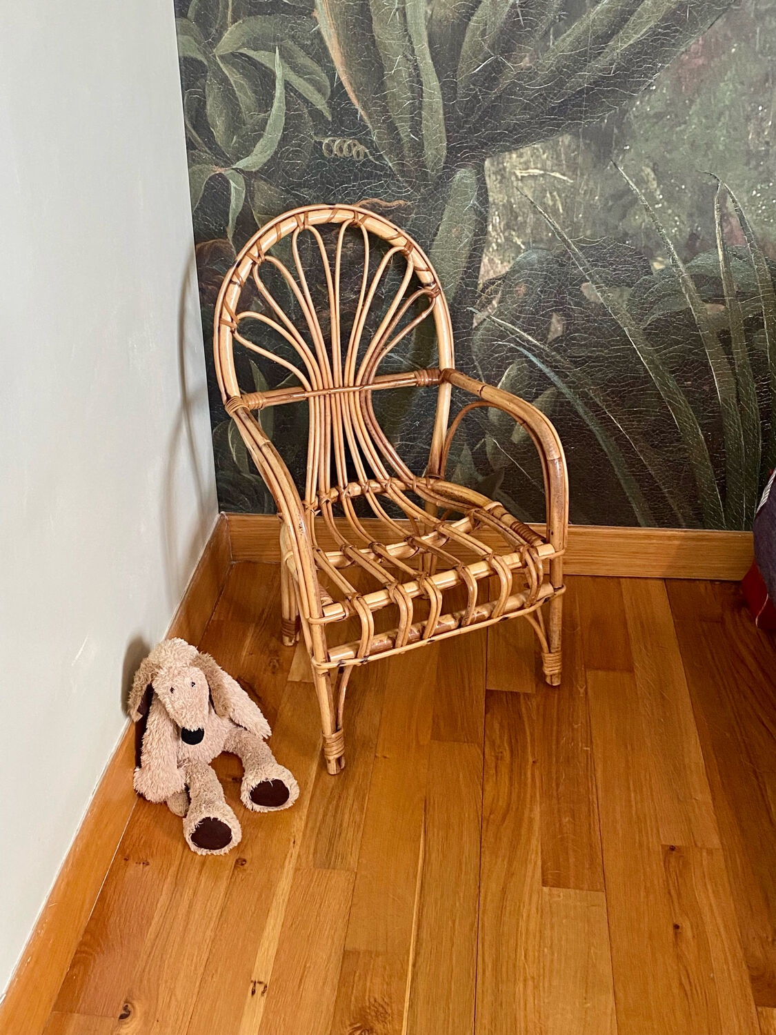 Vintage children's rattan armchair, rattan chair