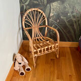 Vintage children's rattan armchair, rattan chair