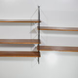 Etagère murale double modulable bois,  années 1960, Tomado, String.