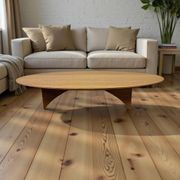 Table basse ovale rétro en bois