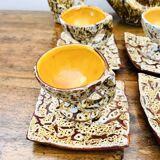 Rare Vallauris ceramic coffee service Sculptural design and u enamel