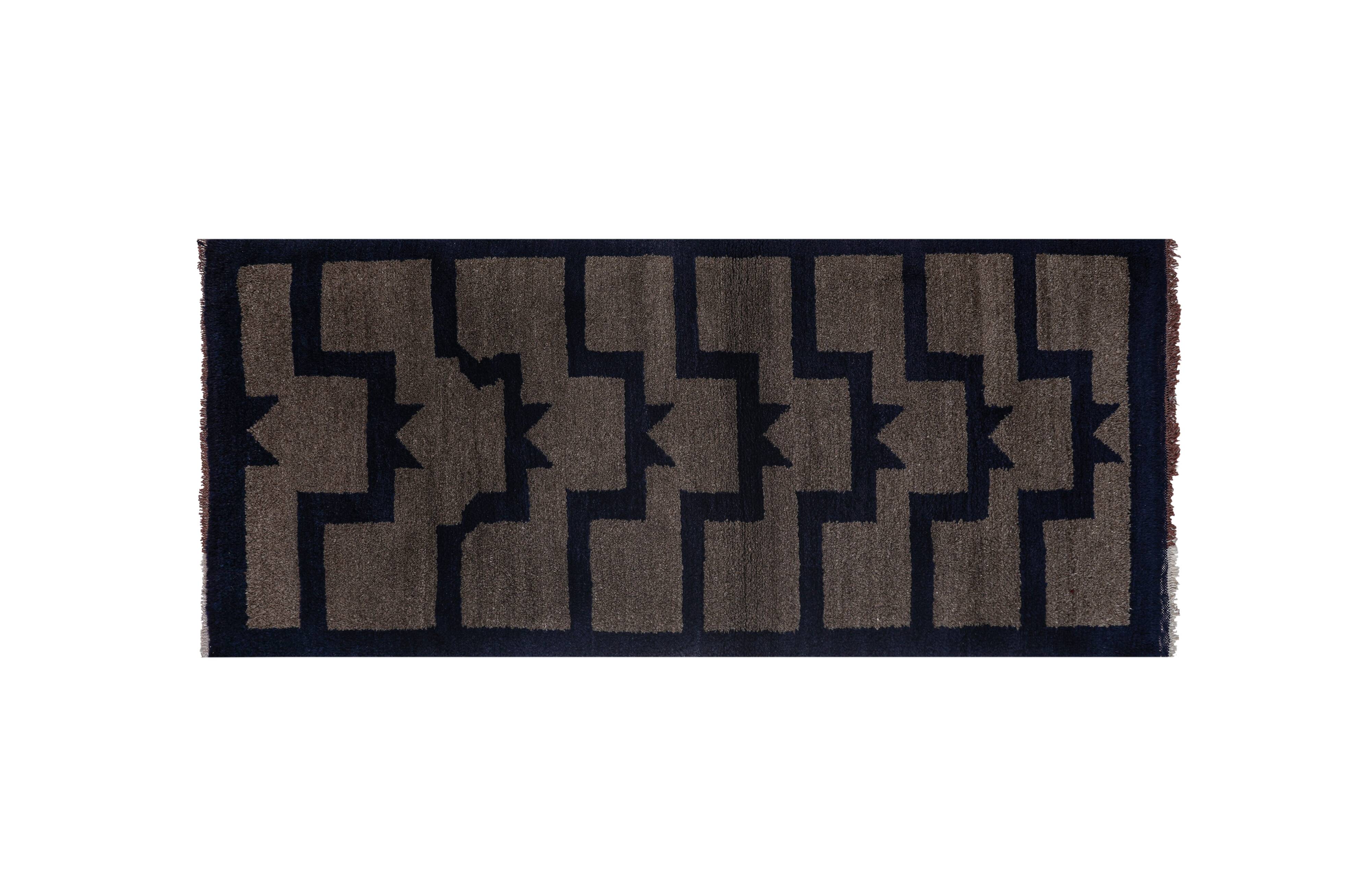 Vintage Turkish Oushak Handwoven Rug 85x195 cm