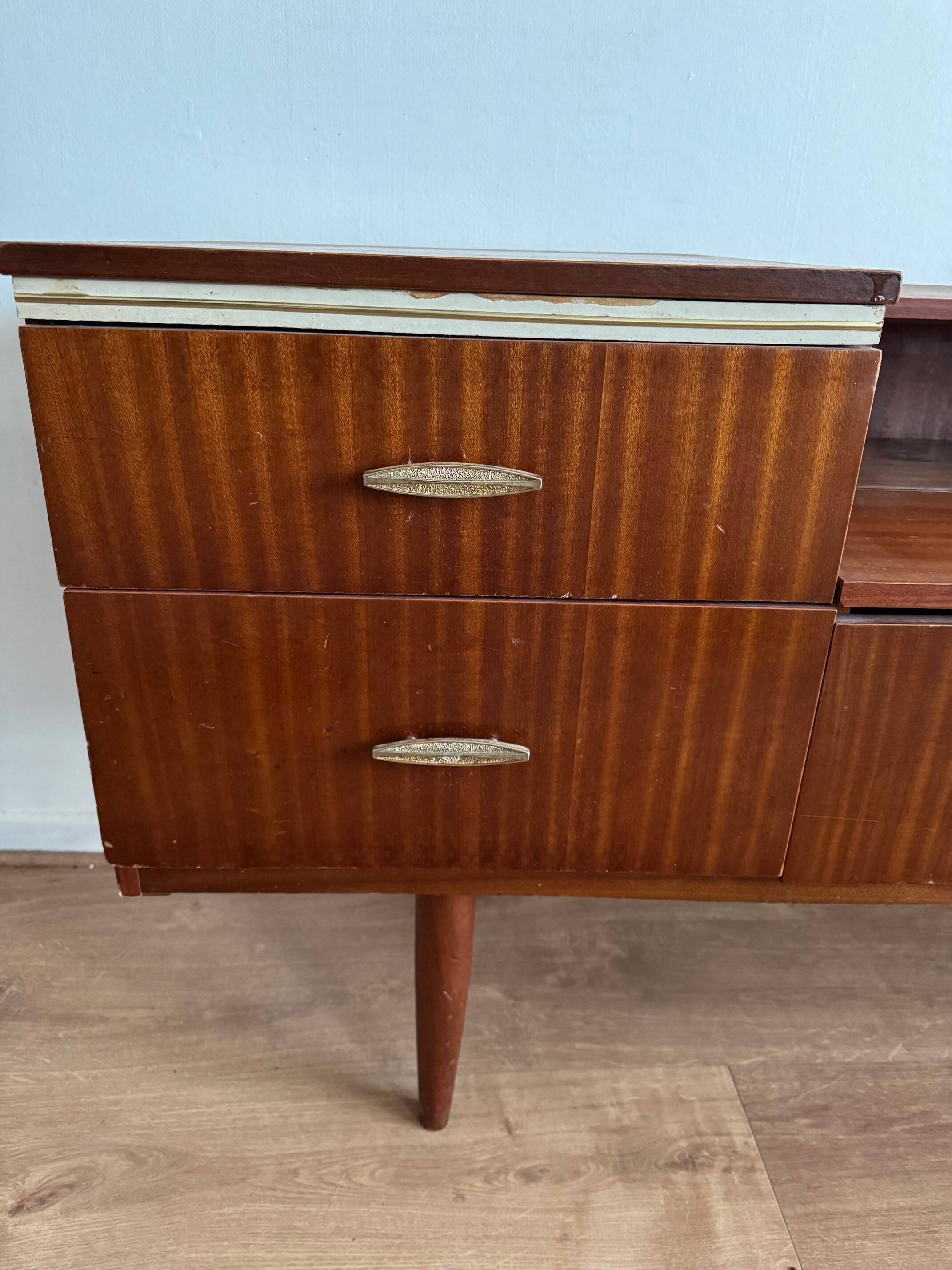 1960s vintage sideboard, 145 x 43.