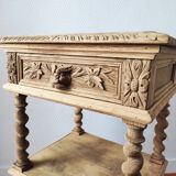Old solid oak console Louis XIII style