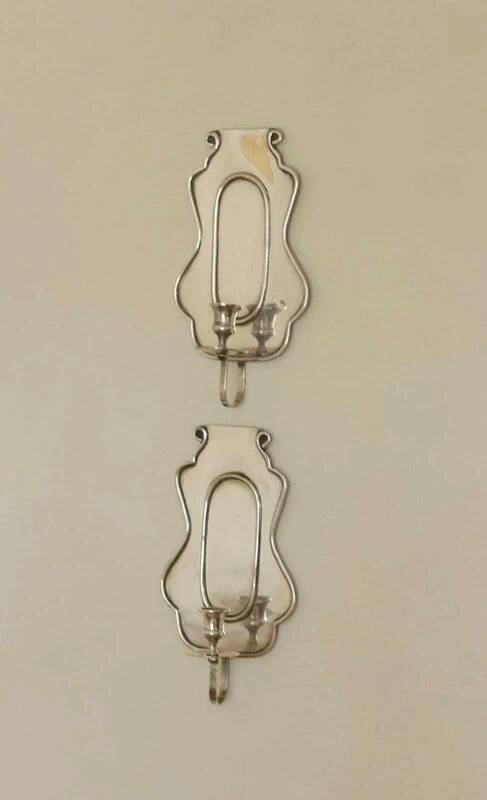 Paire de appliques en étain vintage