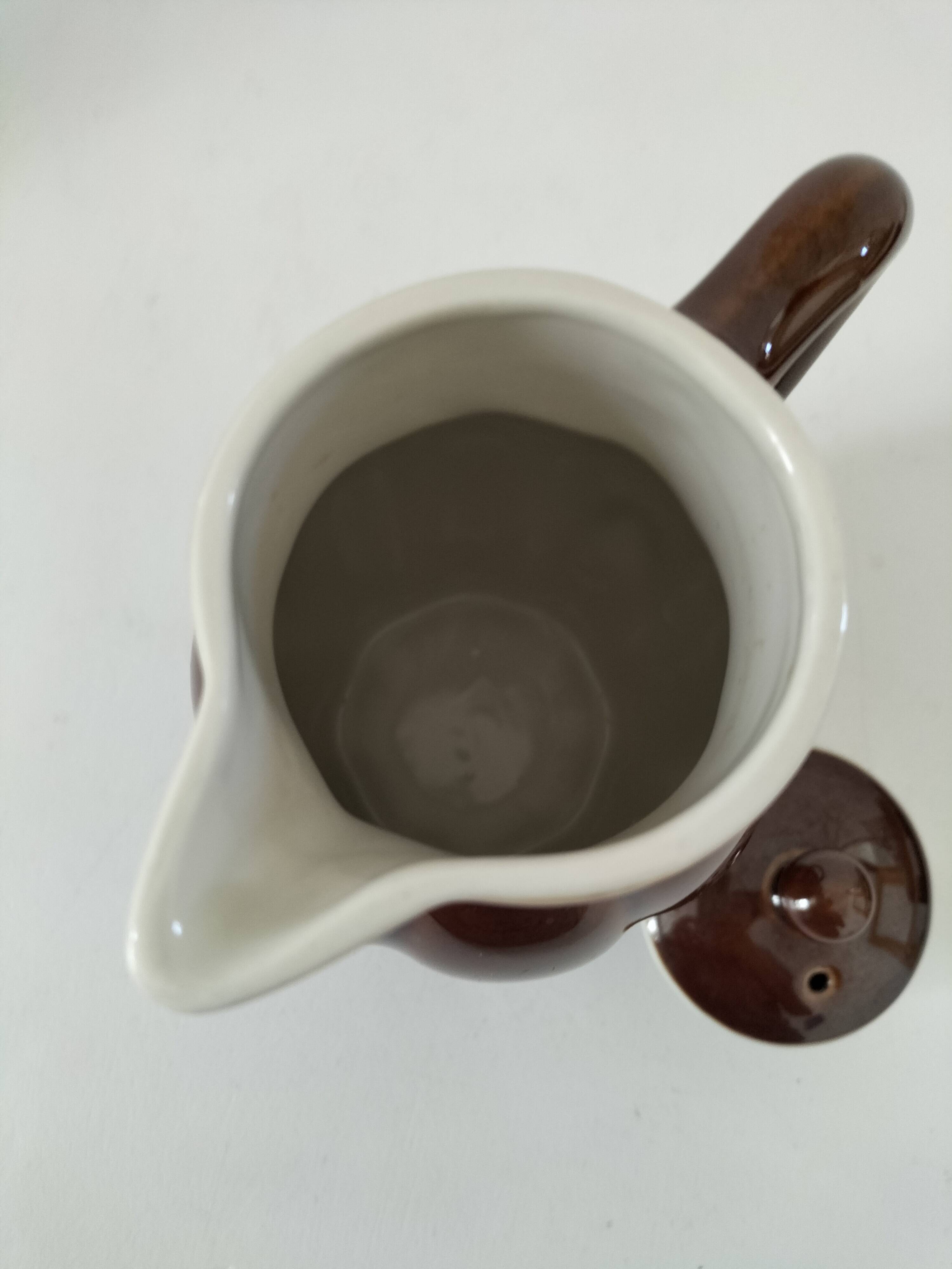 Vintage chocolate glazed stoneware teapot