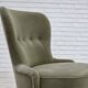 1970s, Danish armchair, green furniture velour.