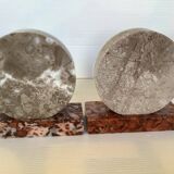 Pair of art deco marble bookends
