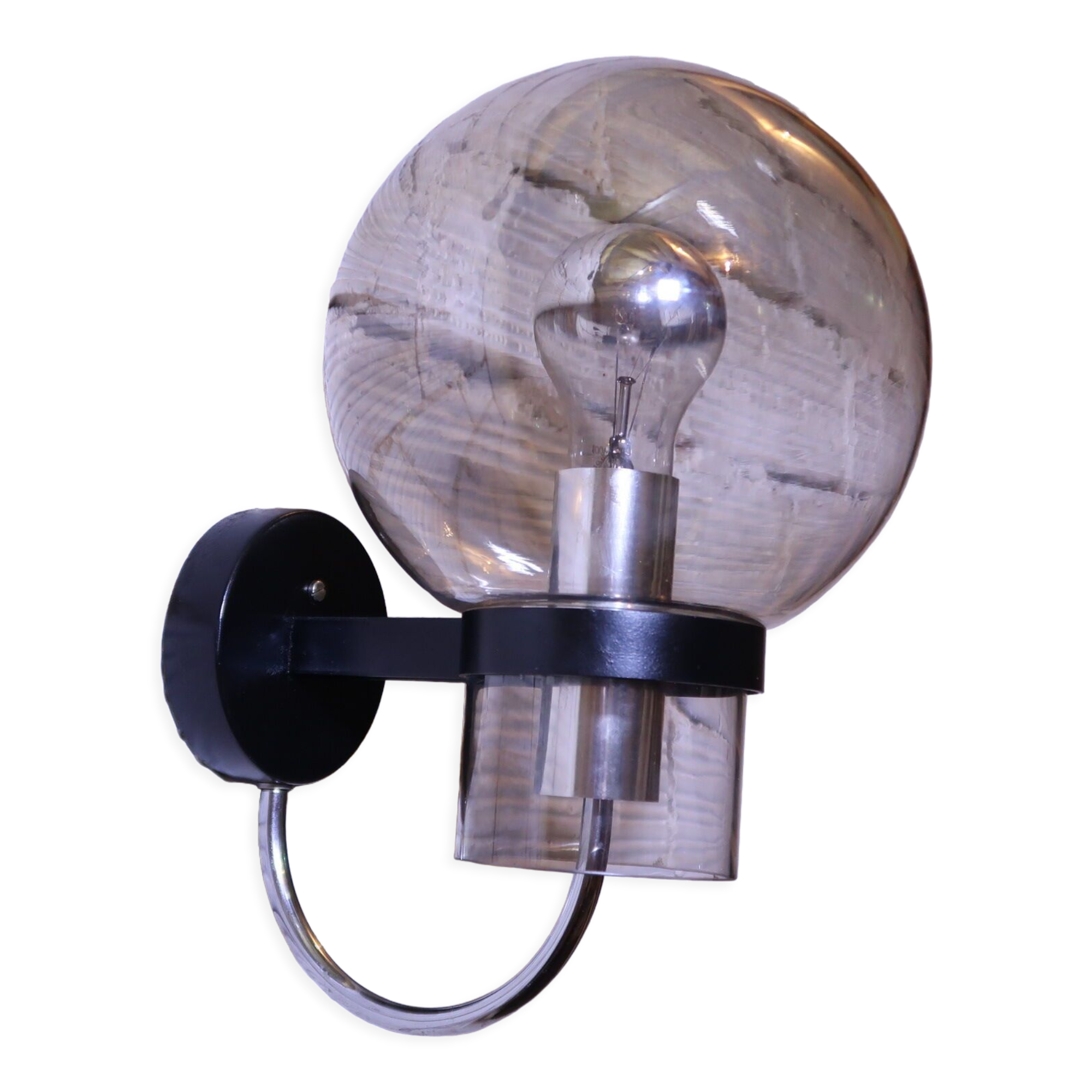 Minimalist wall lamp by Limburg in blown glass, 1970