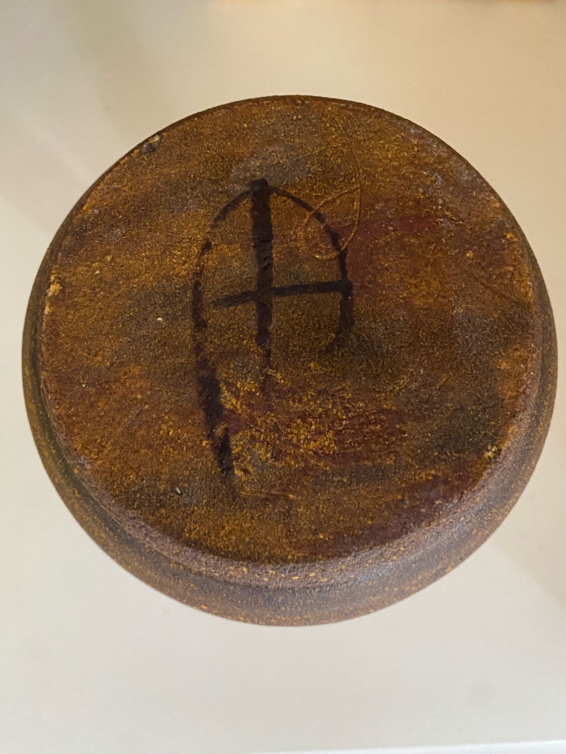 Golden yellow ochre Accolay ceramic vase