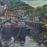 Tableau Impressionniste - Scène Portuaire