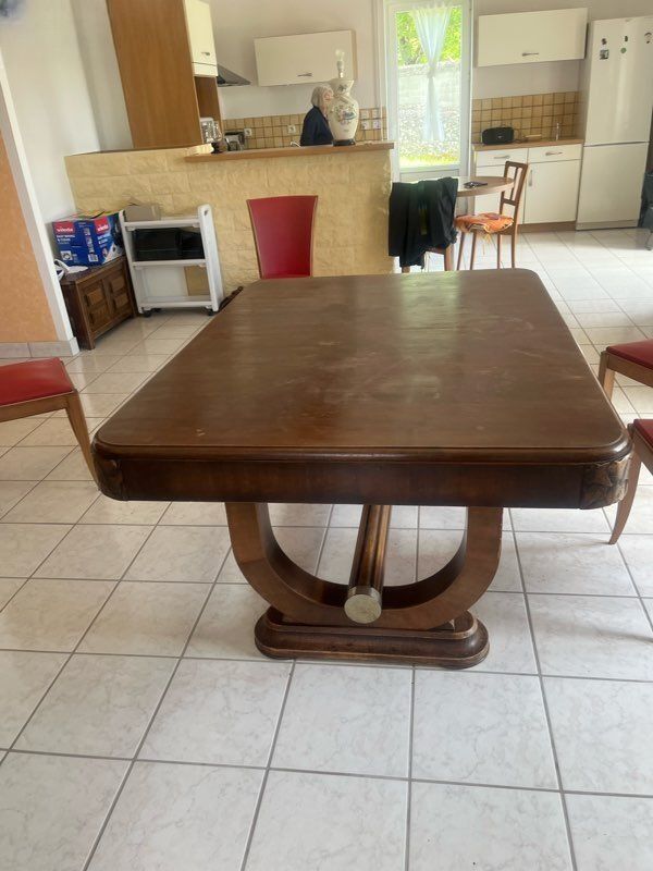 Table bois massif art déco