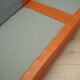 Orange leather sofa, Danish design, 1970s, production: Denmark
