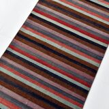 Tapis couloir artisanal, look bohème, couleurs pastel délavées, 415x70Cm