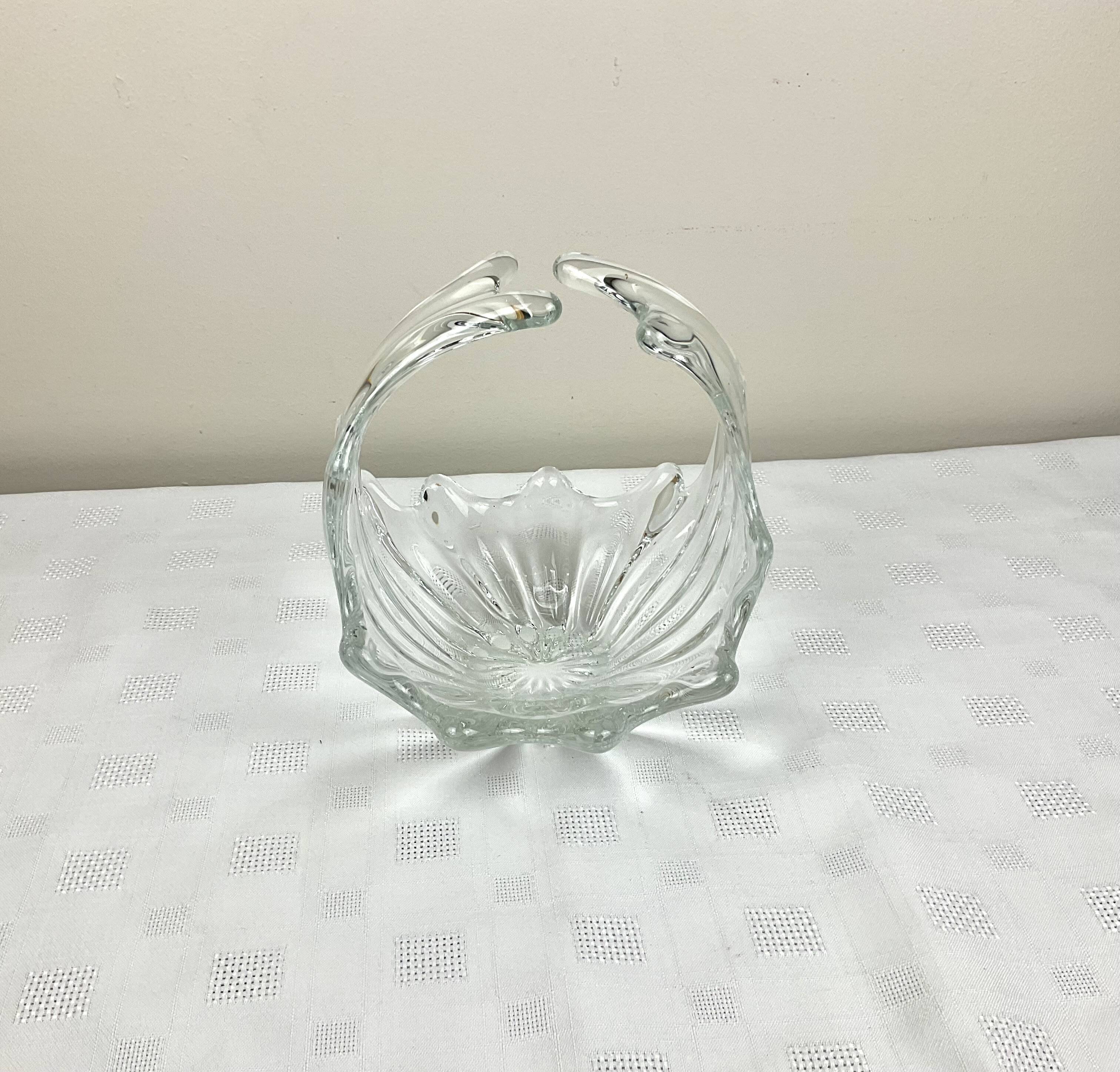 Vintage glass basket emptier