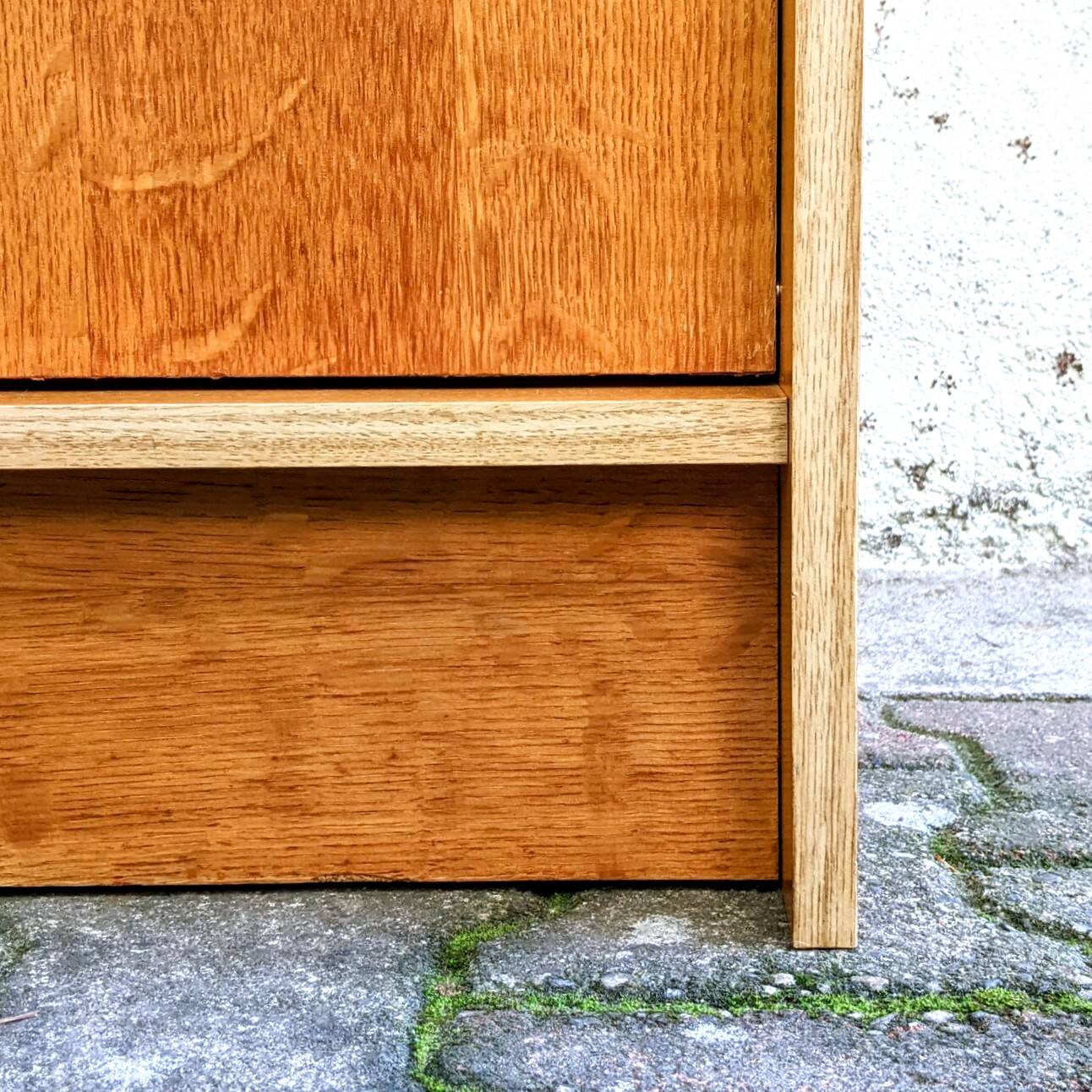 Golden oak bedside table from the 70s
