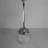 Art Deco pendant light with engraved glass globe and birds, 1930s