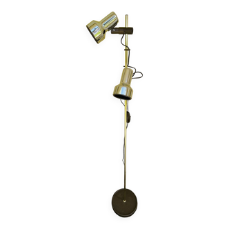 Floor lamp with 2 gold metal spotlights from the 70s/80s