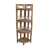 Vintage rattan corner shelf