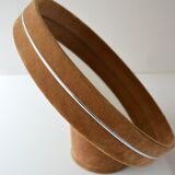 Mirror round support 1970 vintage Velvet 42cm