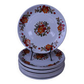 Set of 9 plates 20.5cm Moulin des Loups Manitoba model